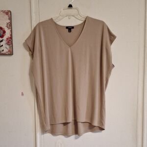 Alfani Tan V-Neck Cap Sleeve Blouse